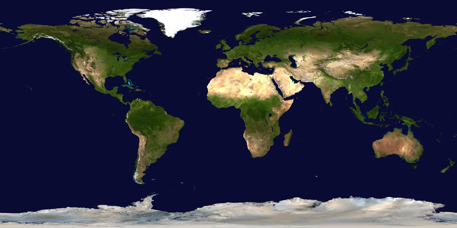 World map — NASA satellite composite
